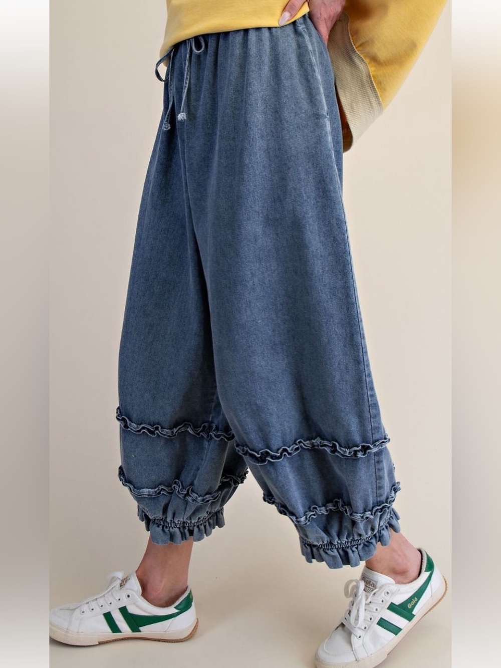 169 1-H ❤️ EASEL WASHED DENIM PANTS - Picture 3 of 4